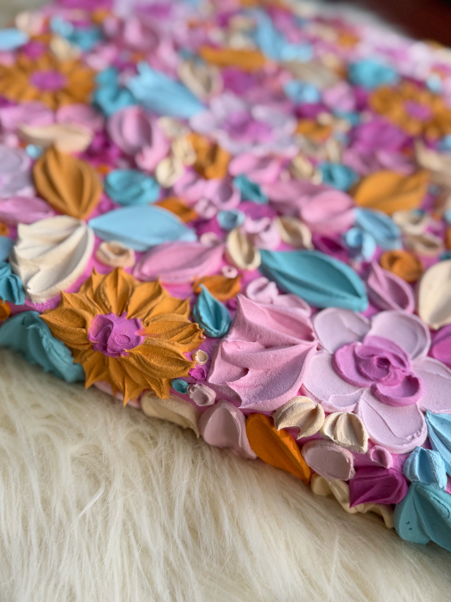 ‘Petal Parade’ - Textured floral art on canvas