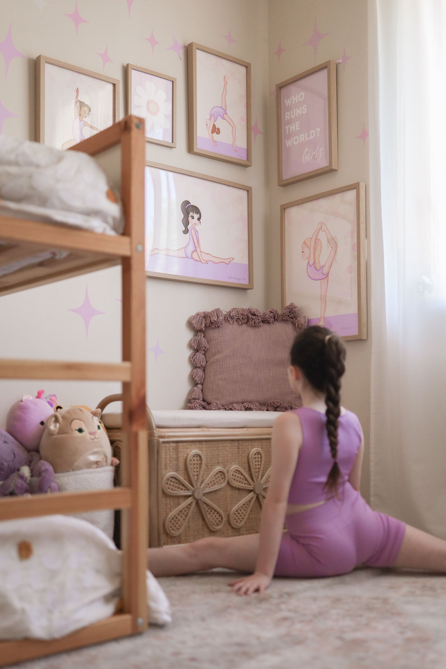Gymnastics girls and quote print- Lilac