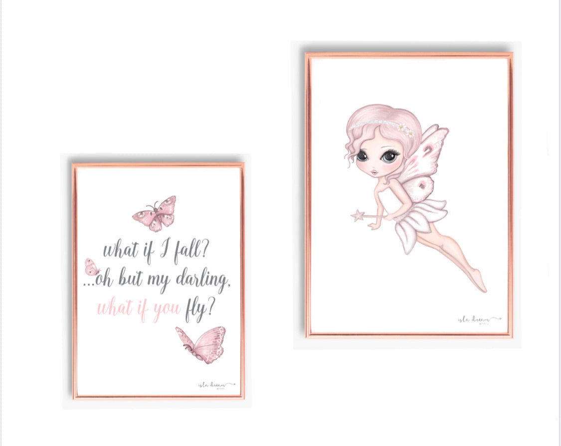 Grace the Butterfly Fairy Print- flying