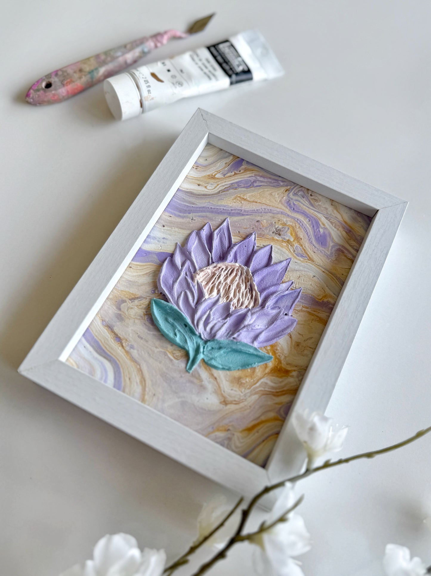 ‘Its raining protea’ -Original Textured Artwork