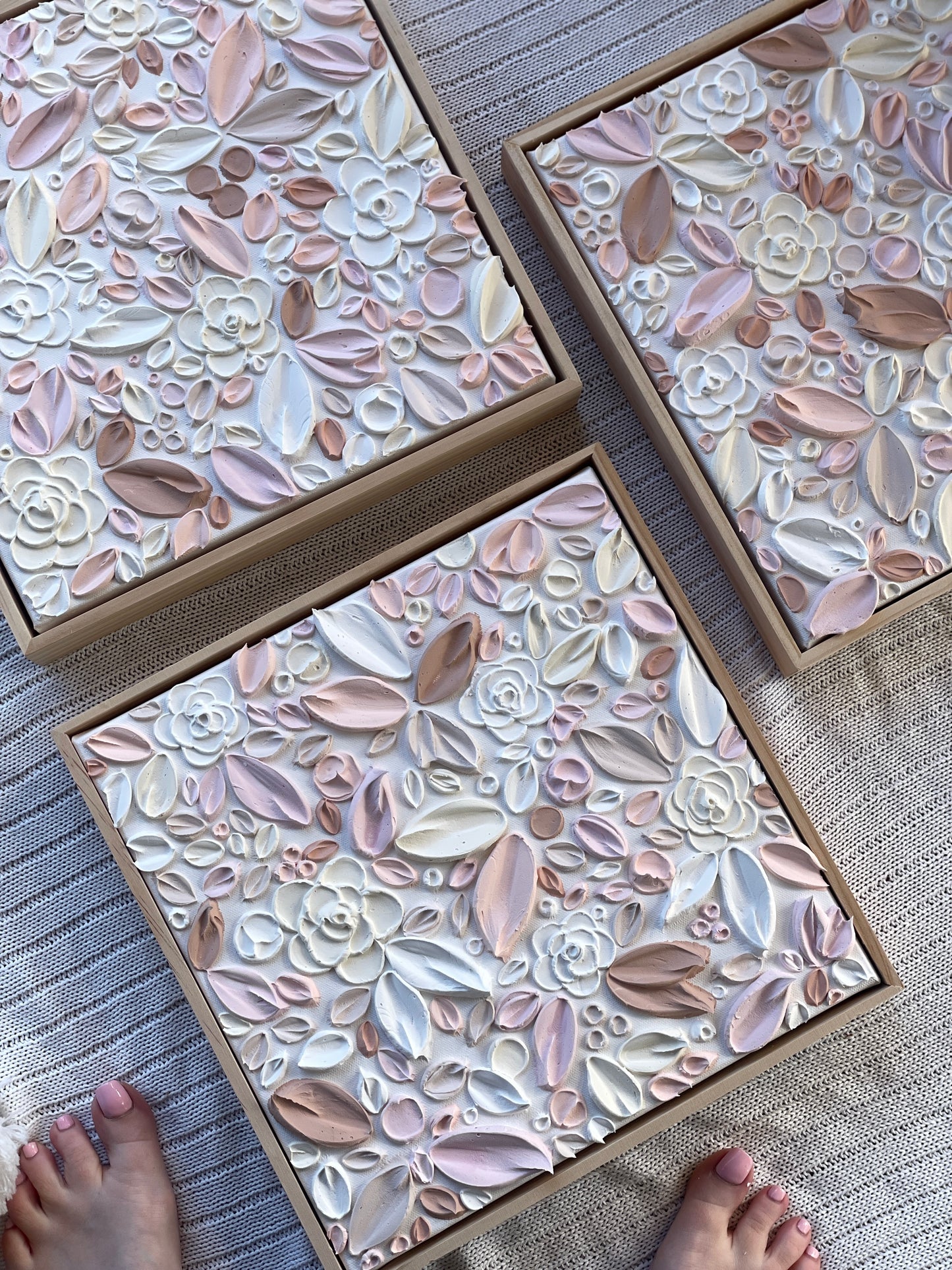 ‘Neutral pink commission’ -Original Textured Artwork On Canvas
