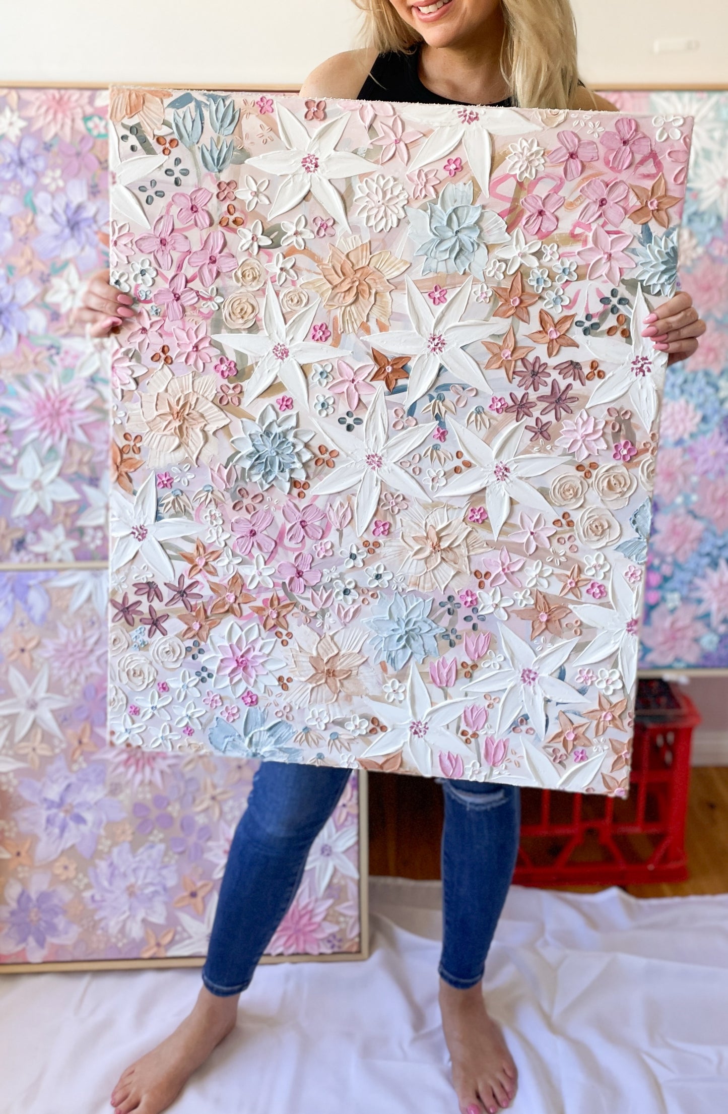 ‘Once upon a posy’- Original Textured Artwork On Canvas