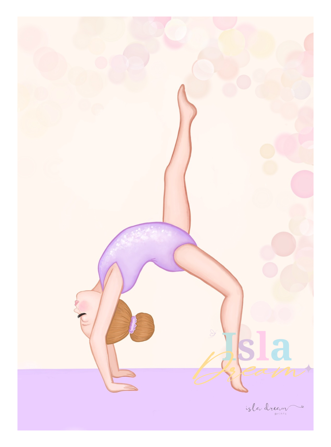 Gymnastics girls and quote print- Lilac