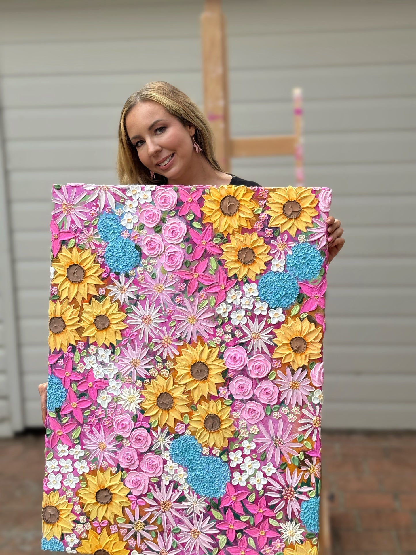 ‘Wild Child’ - Textured floral art on canvas