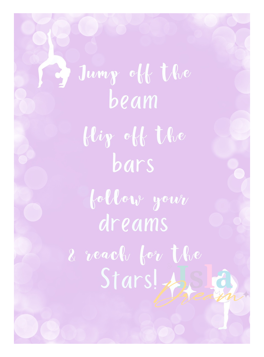 Gymnastics girls and quote print- Lilac