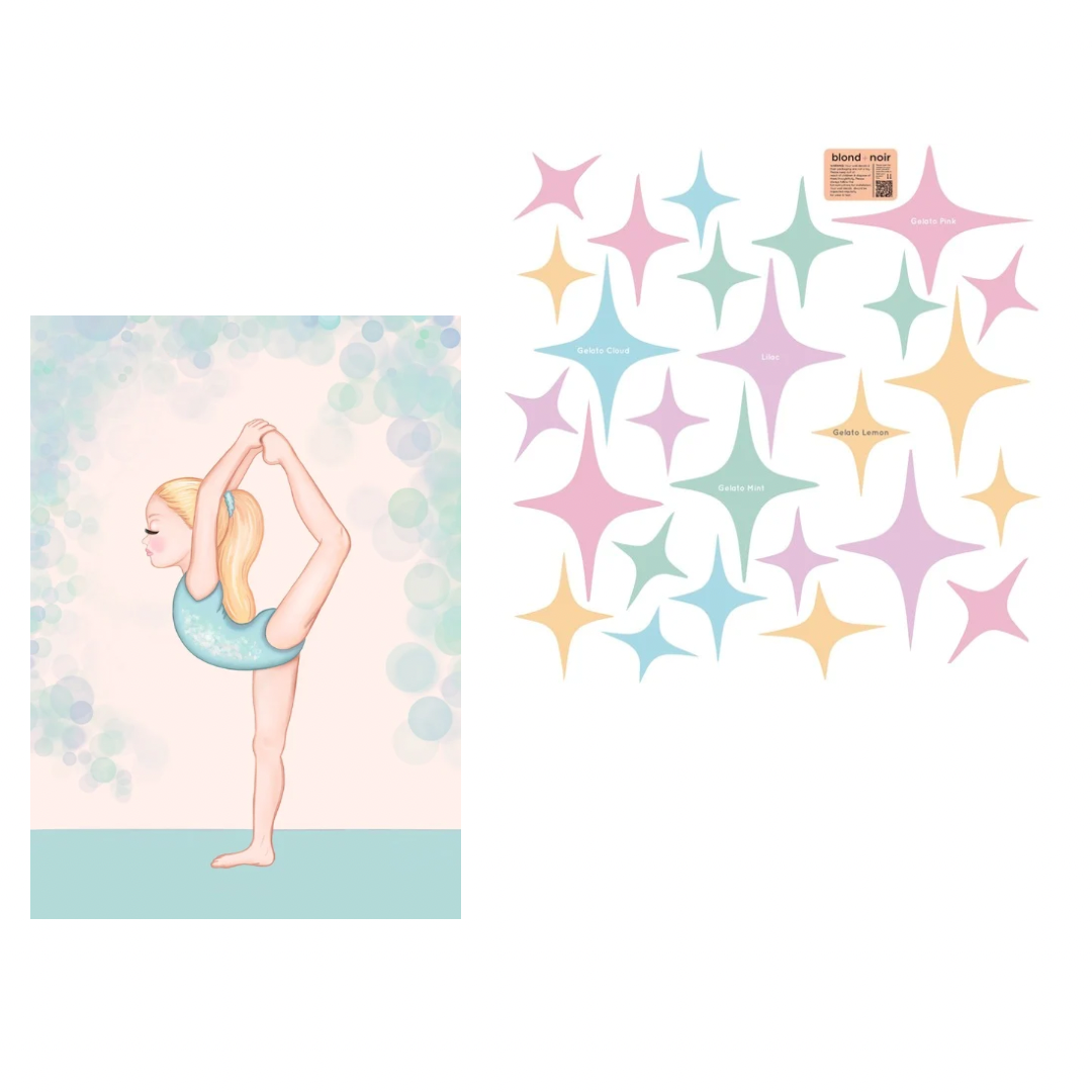 Sparkle Star Wall Decals - choose your colours