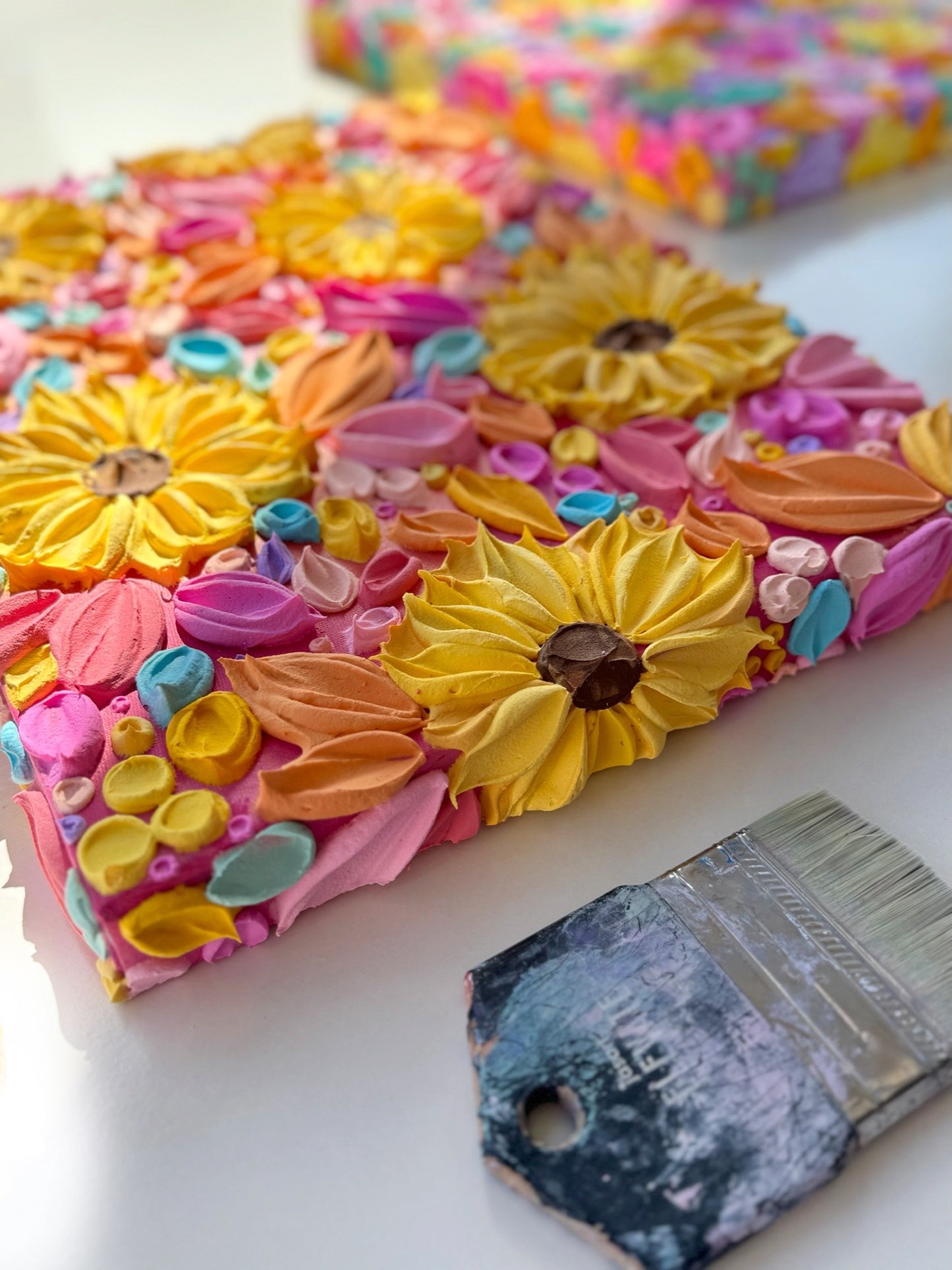 ‘Sunflower Soda’ -Original Textured Artwork On Canvas