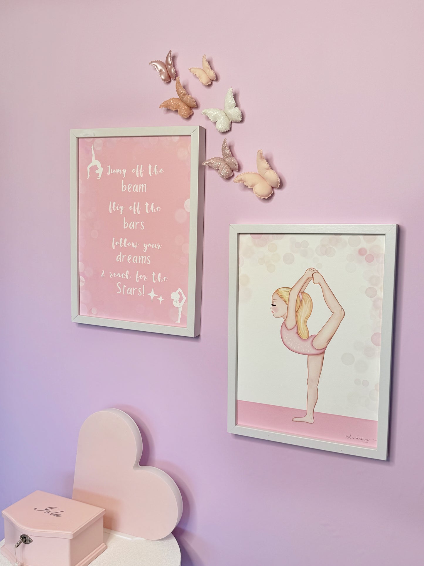 Gymnastics girls and quote print- pink