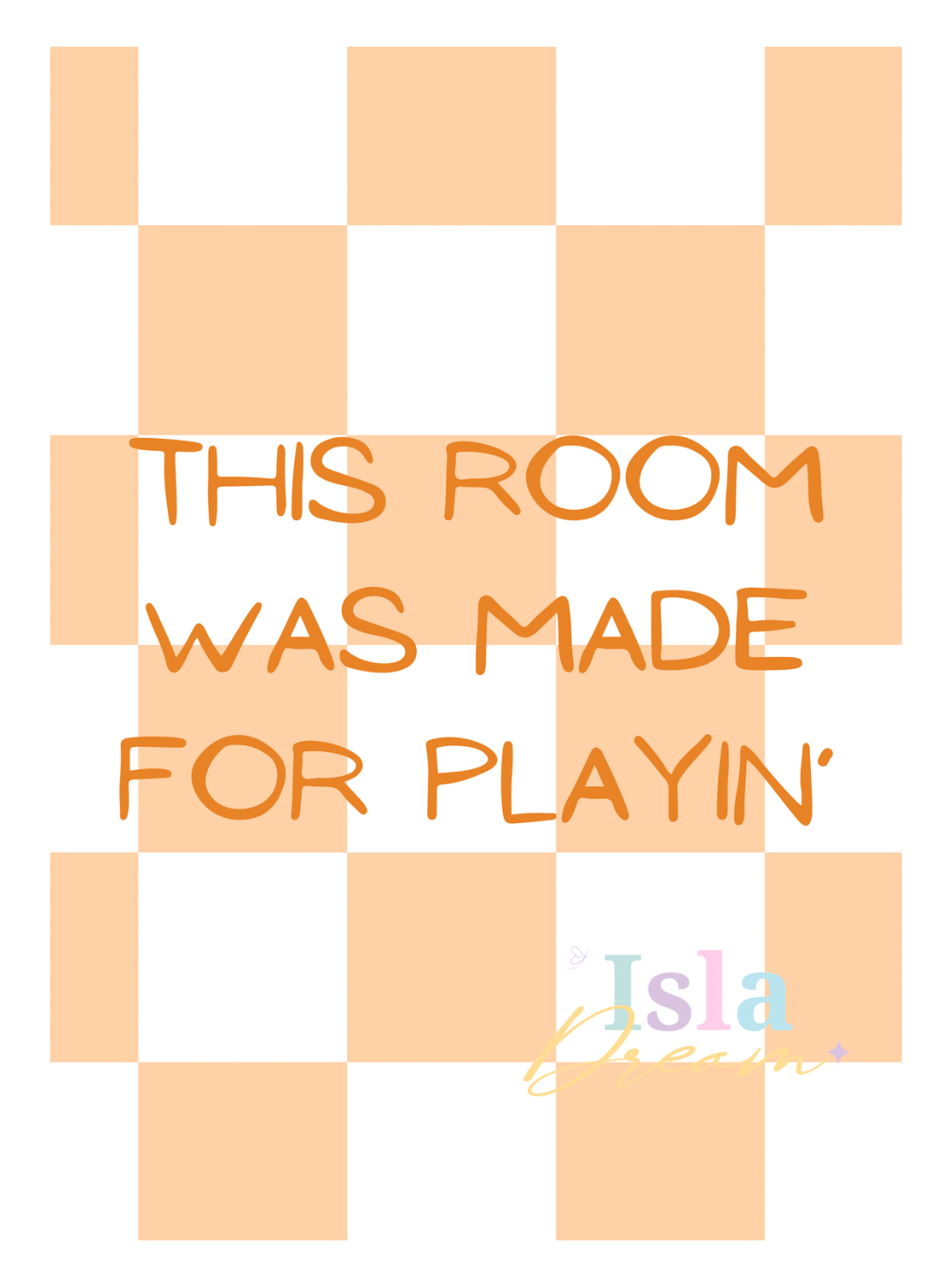 This room was made for playin’ - peach check