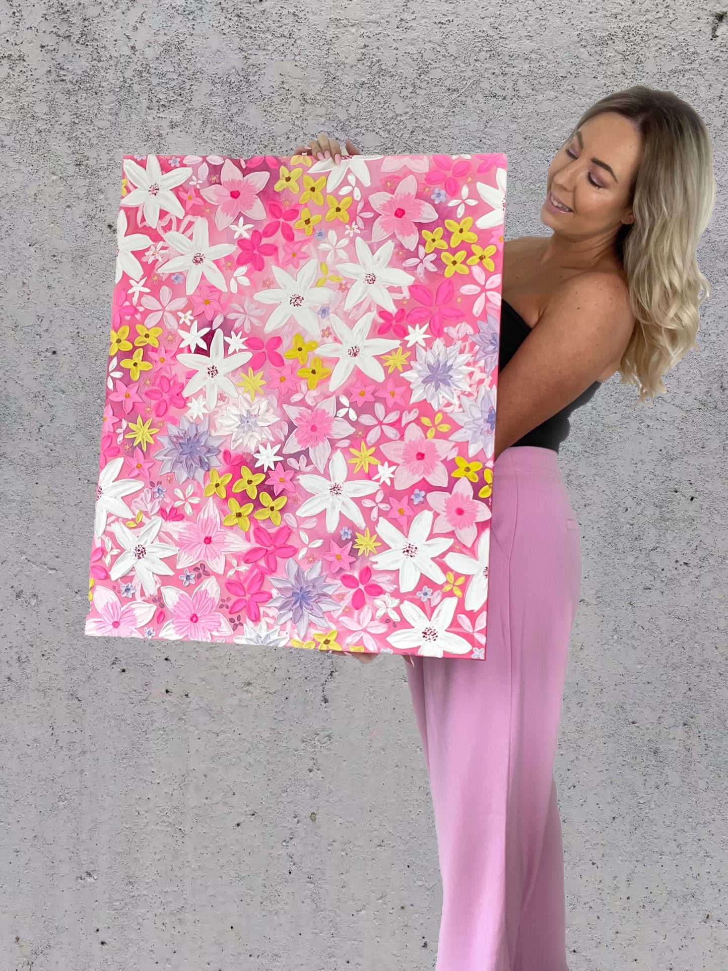 ‘In a barbie world’- Original Textured Artwork On Canvas
