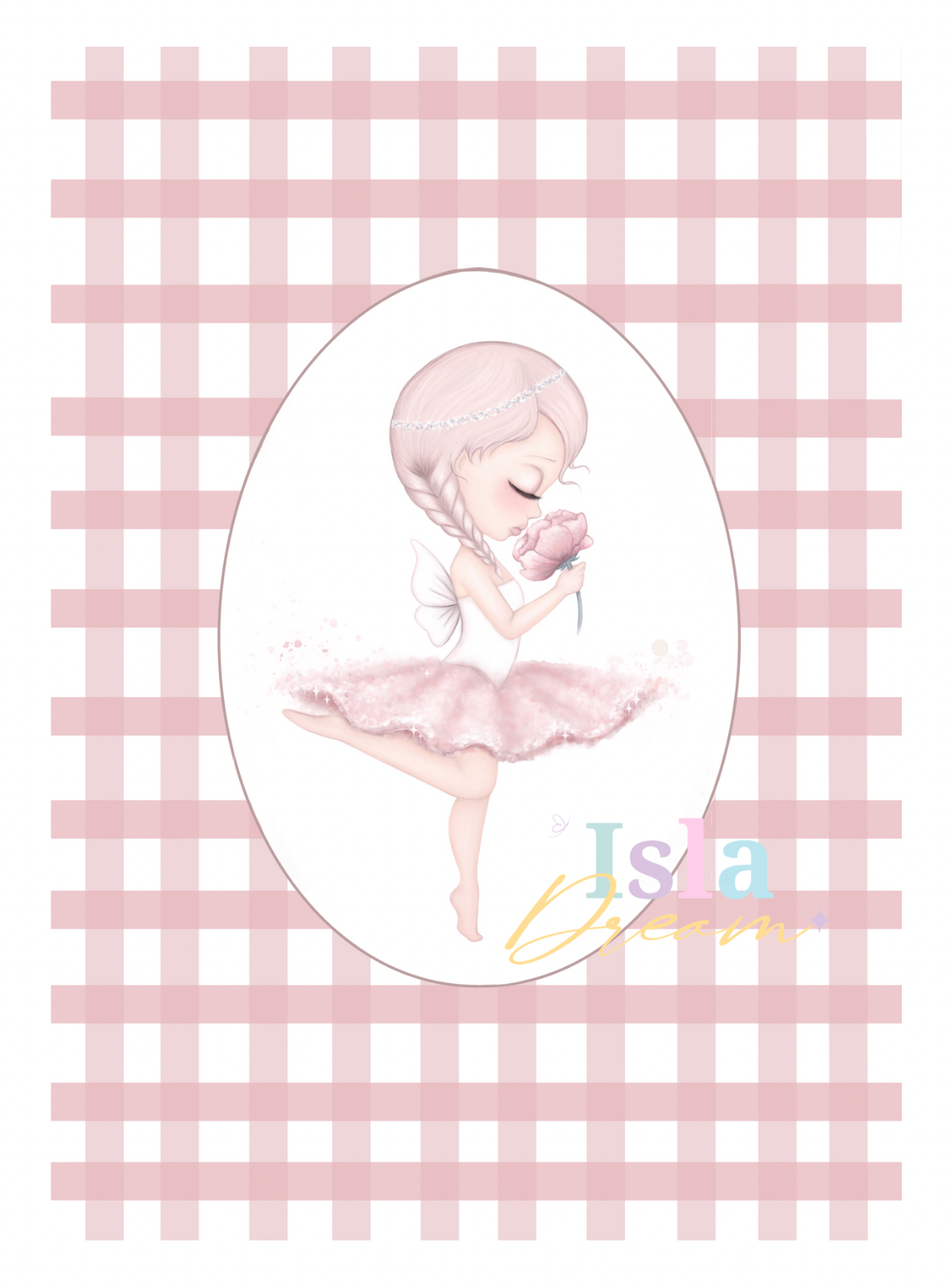 Crysta the Ballerina Fairy Print- background