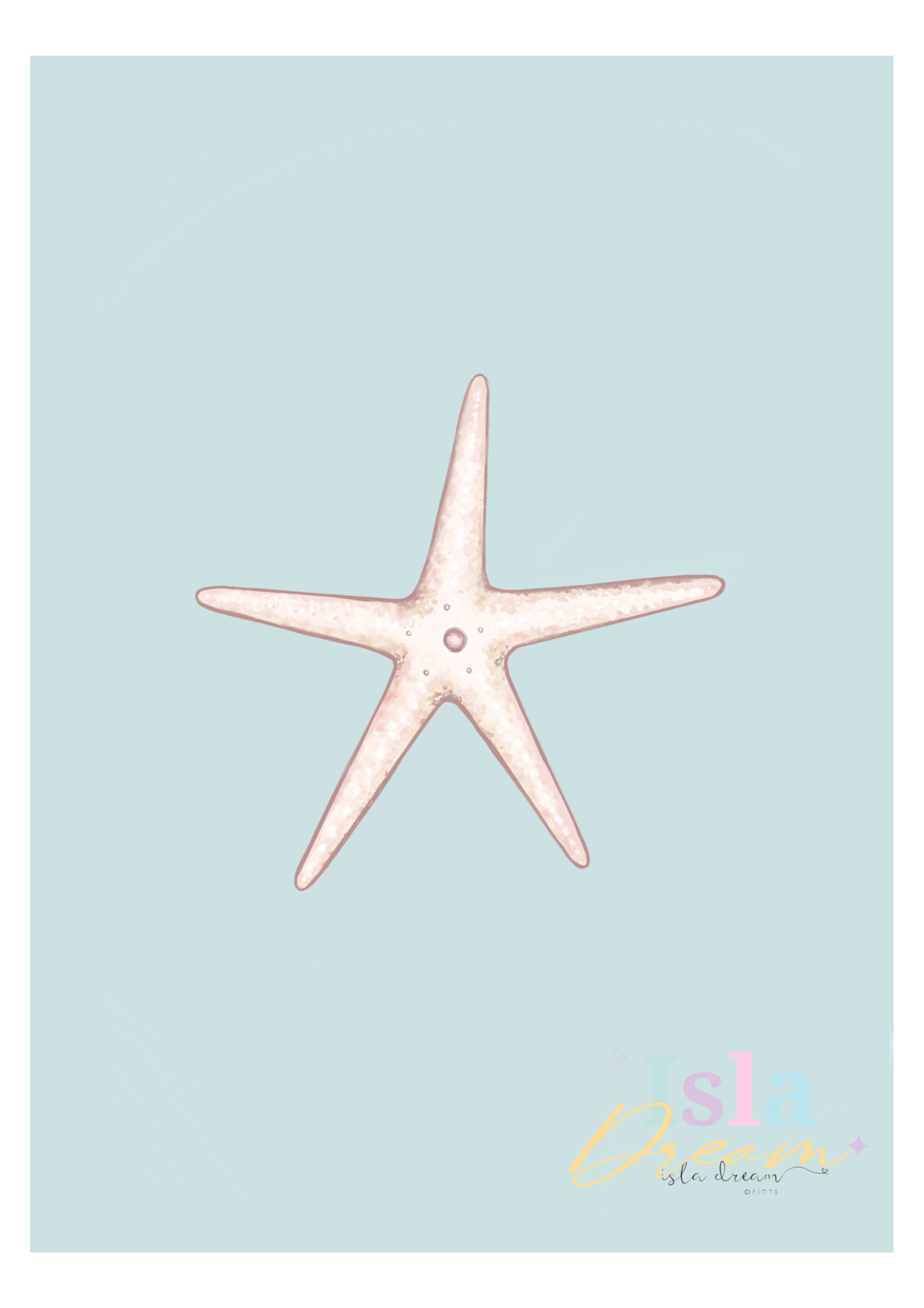 Mermaid Starfish Print - Pink & Mint