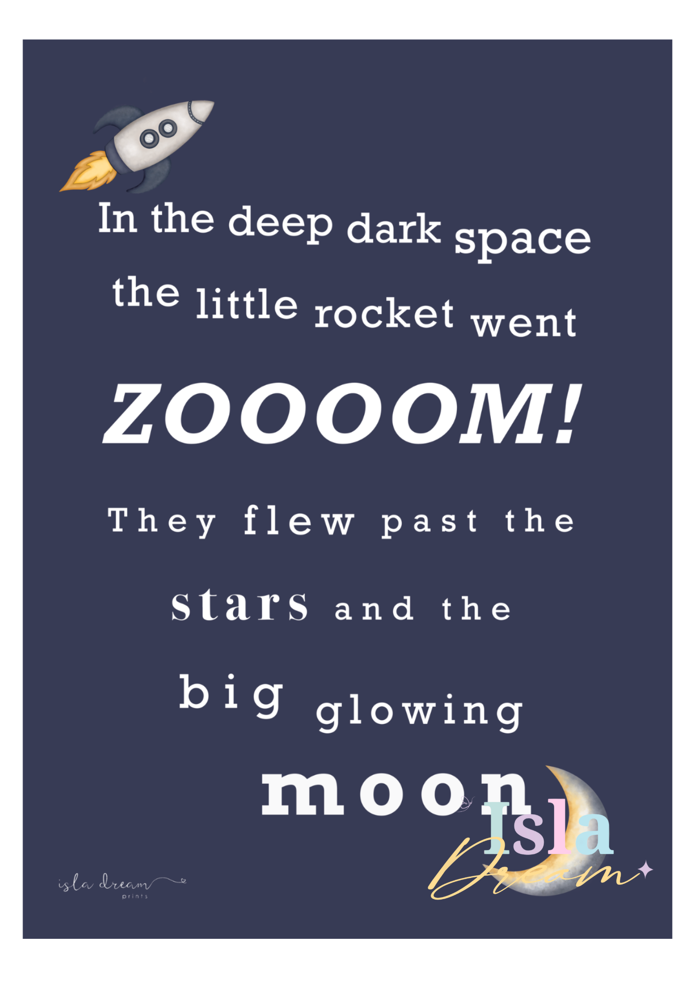 Deep Dark Space Quote Print
