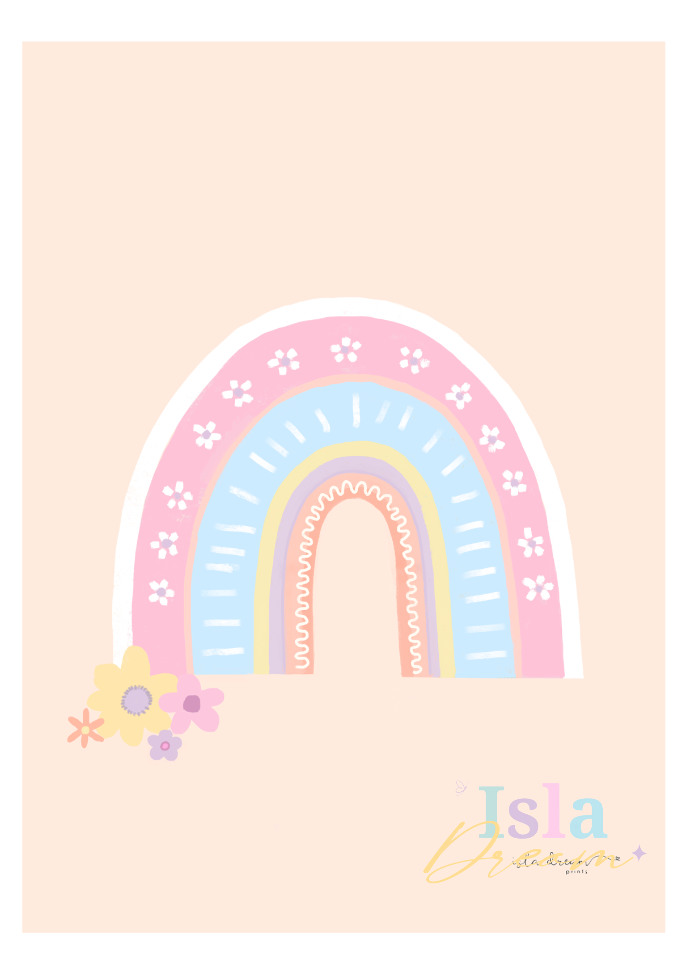 Under the Flower Rainbow Print - Pastel