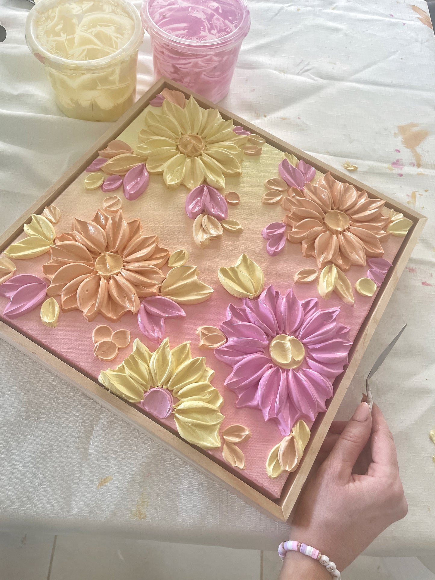 ‘Pink Lemonade’ Original Textured Artwork On Canvas