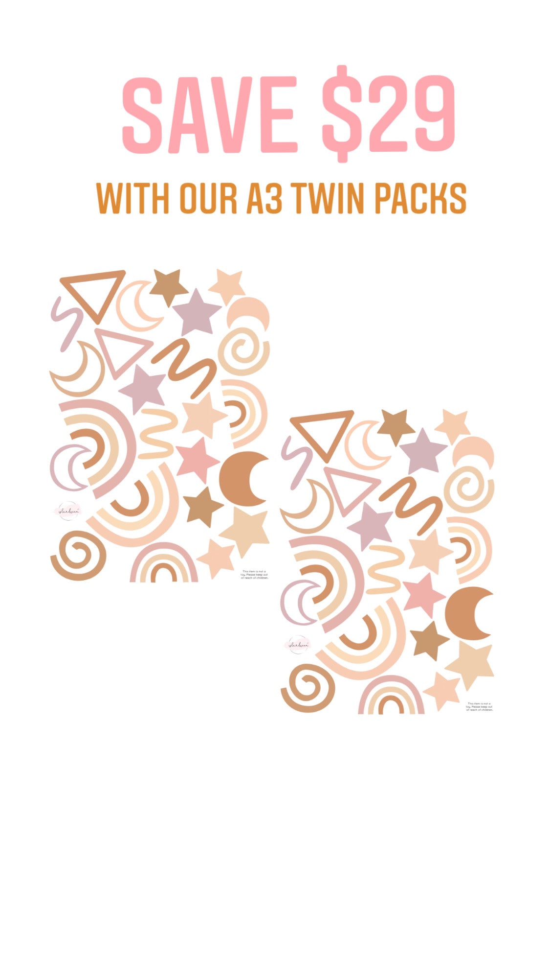 Party Popper - Fabric Wall Decals A3 & A2 (multiple colours) - Isla Dream Prints