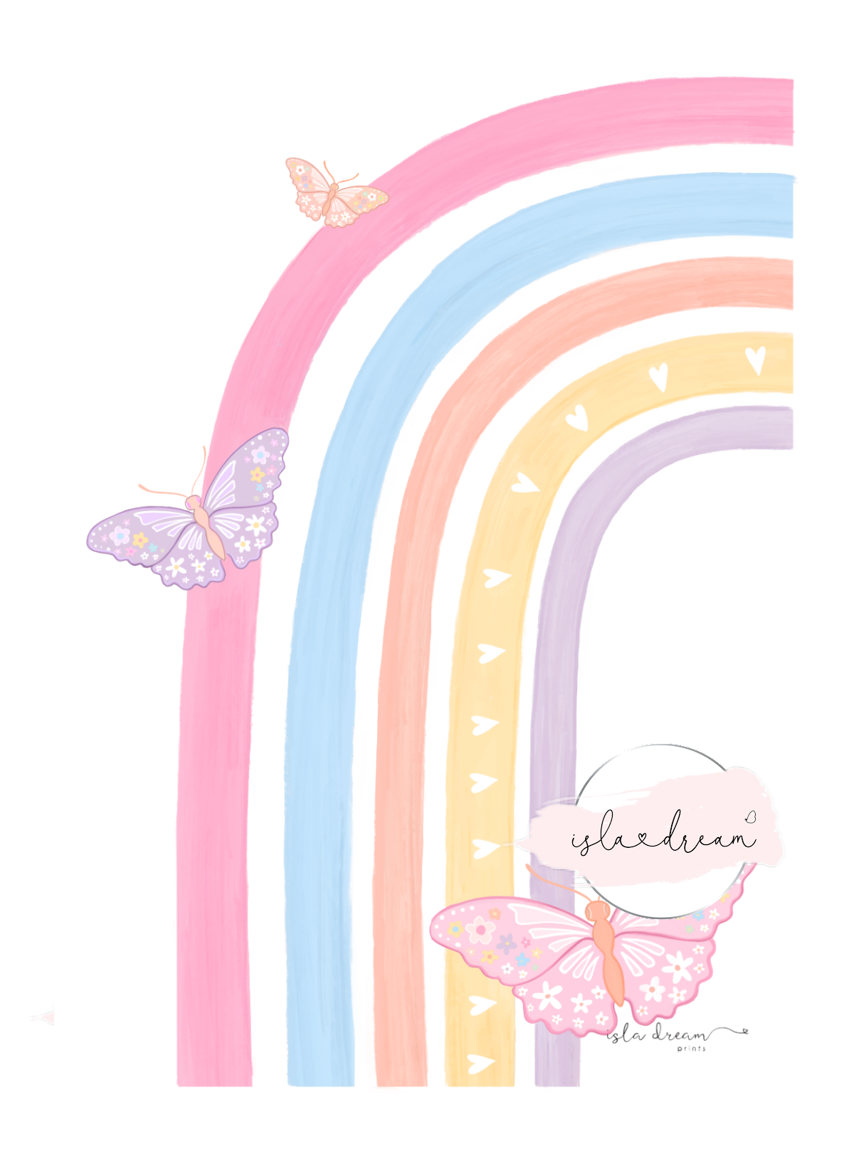 Butterfly Rainbow Print - Pastel