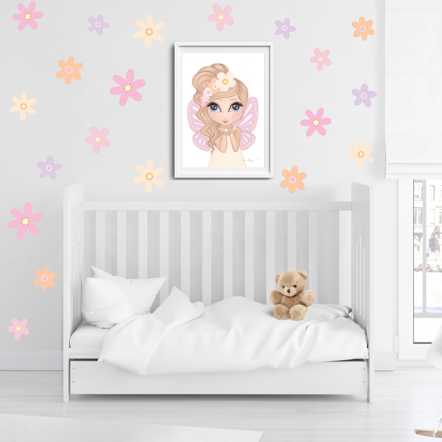 Spring Fling Soft Pastel Flower Wall Decals - A3 & A2