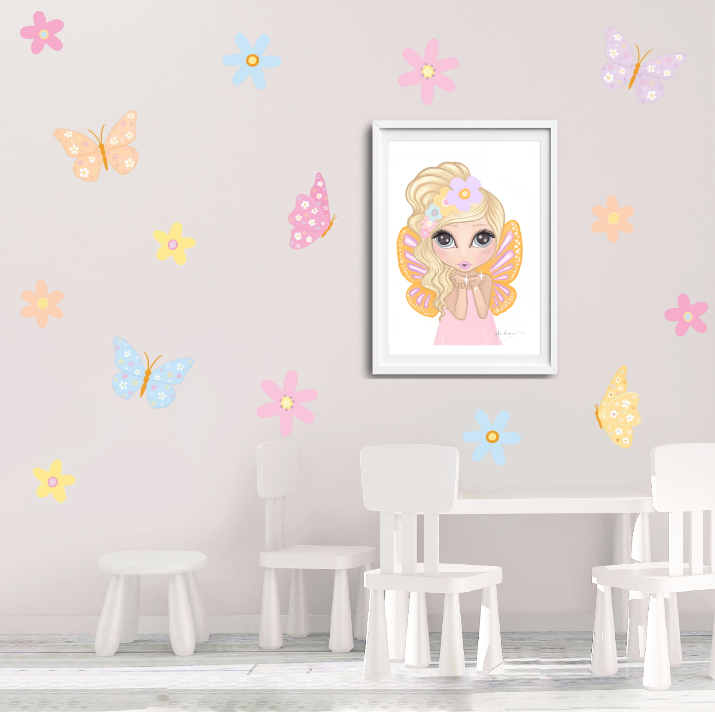 Spring Fling Butterfly & Flower Wall Decals - A3 & A2