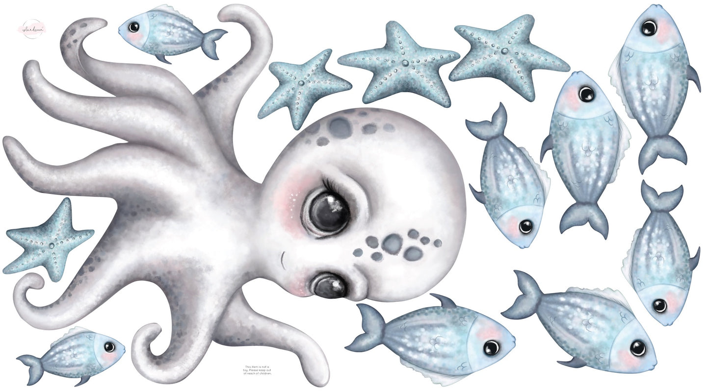 Sea Creatures - Fabric Wall Decals various sizes - Isla Dream Prints