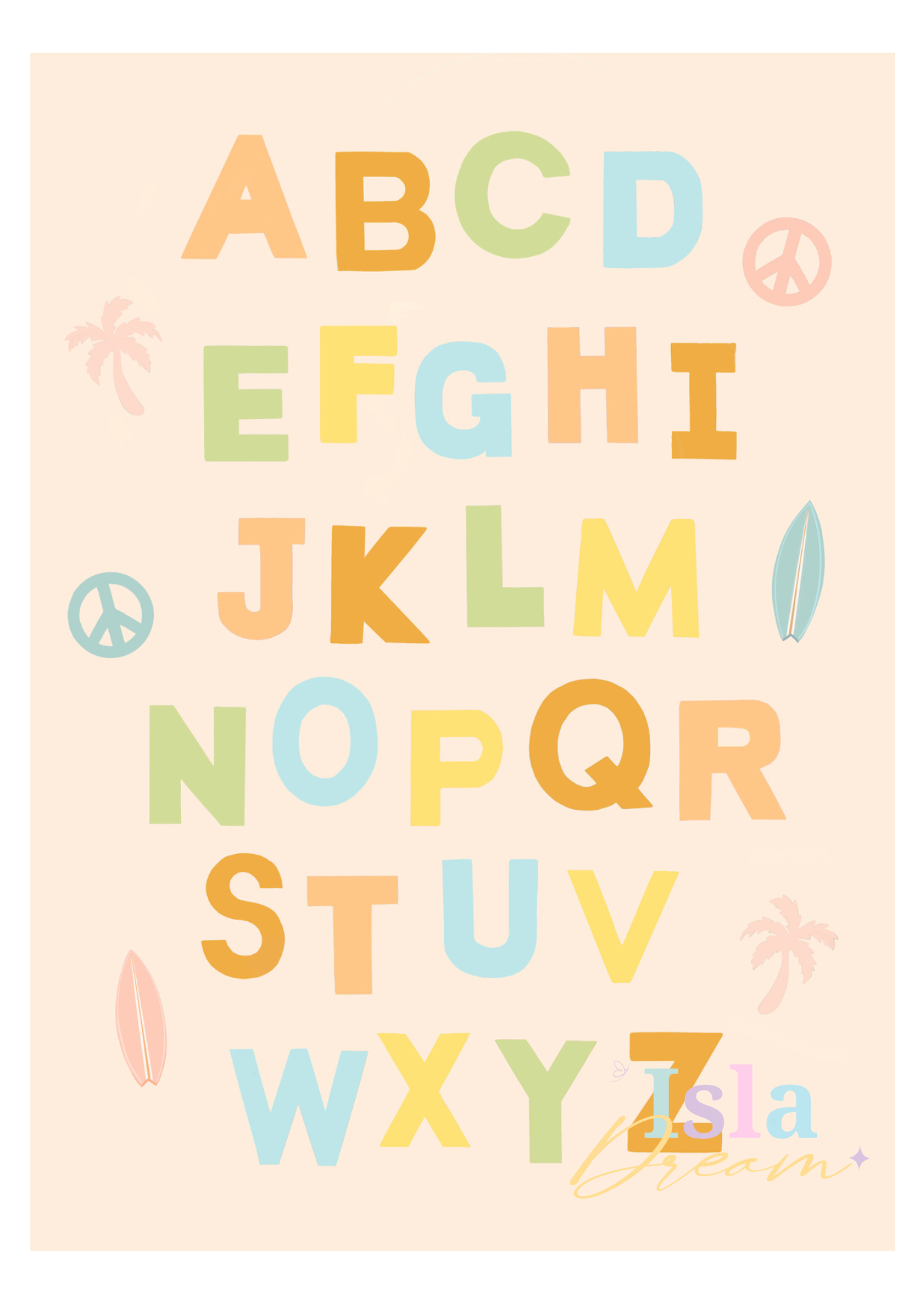 Beachy Alphabet Print - Brights