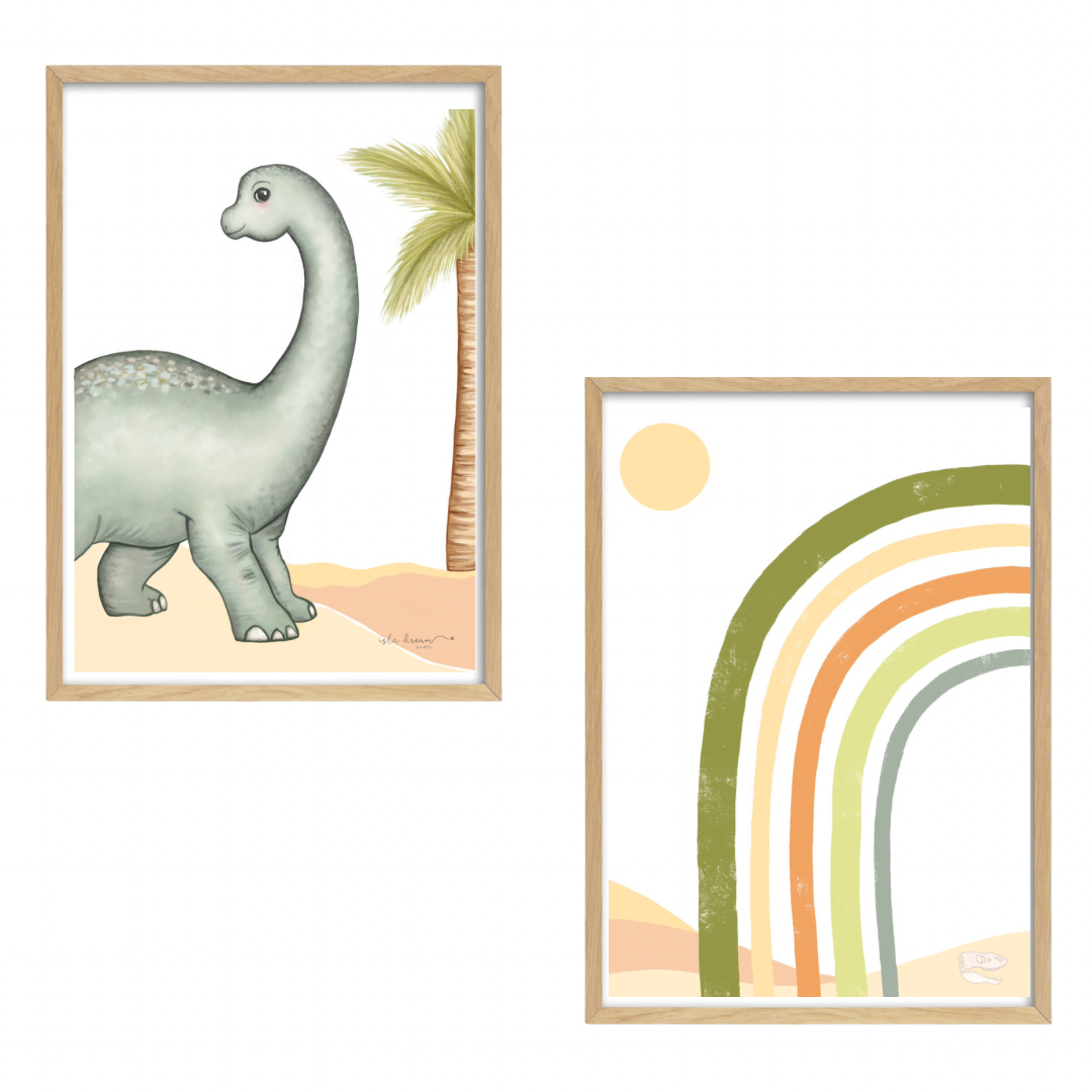 Dinosaur Rainbow Print