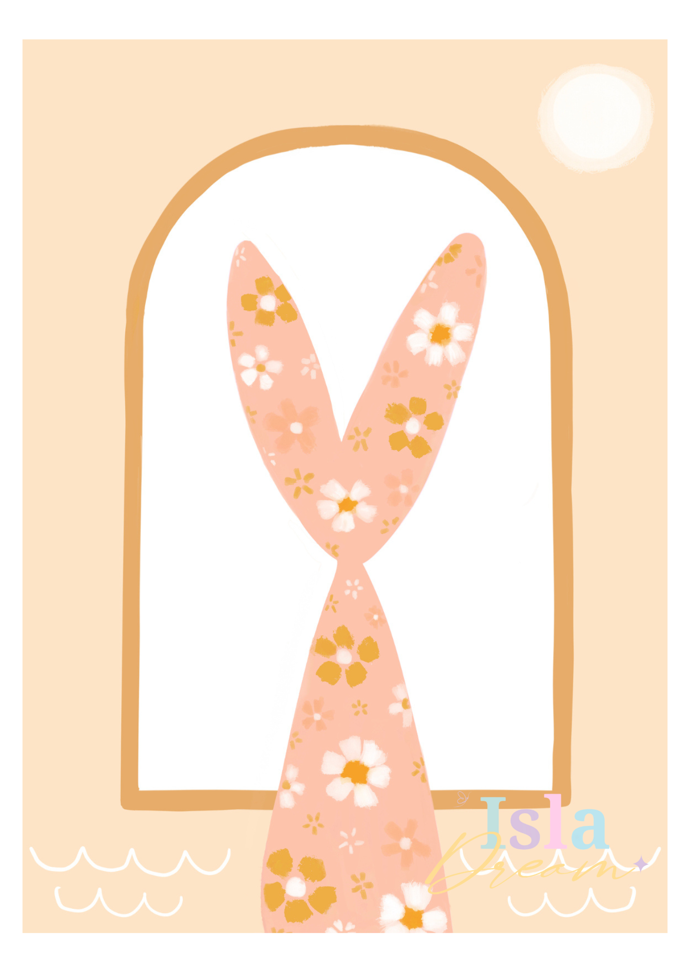 Daisy Mermaid tail Print