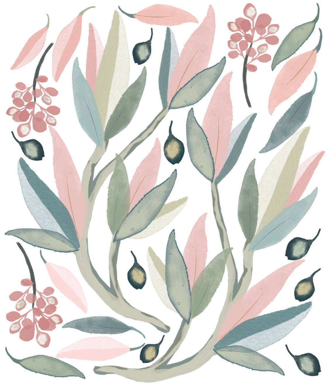 ‘Snowy River’ gum leaves- Fabric Wall Decals - Isla Dream Prints