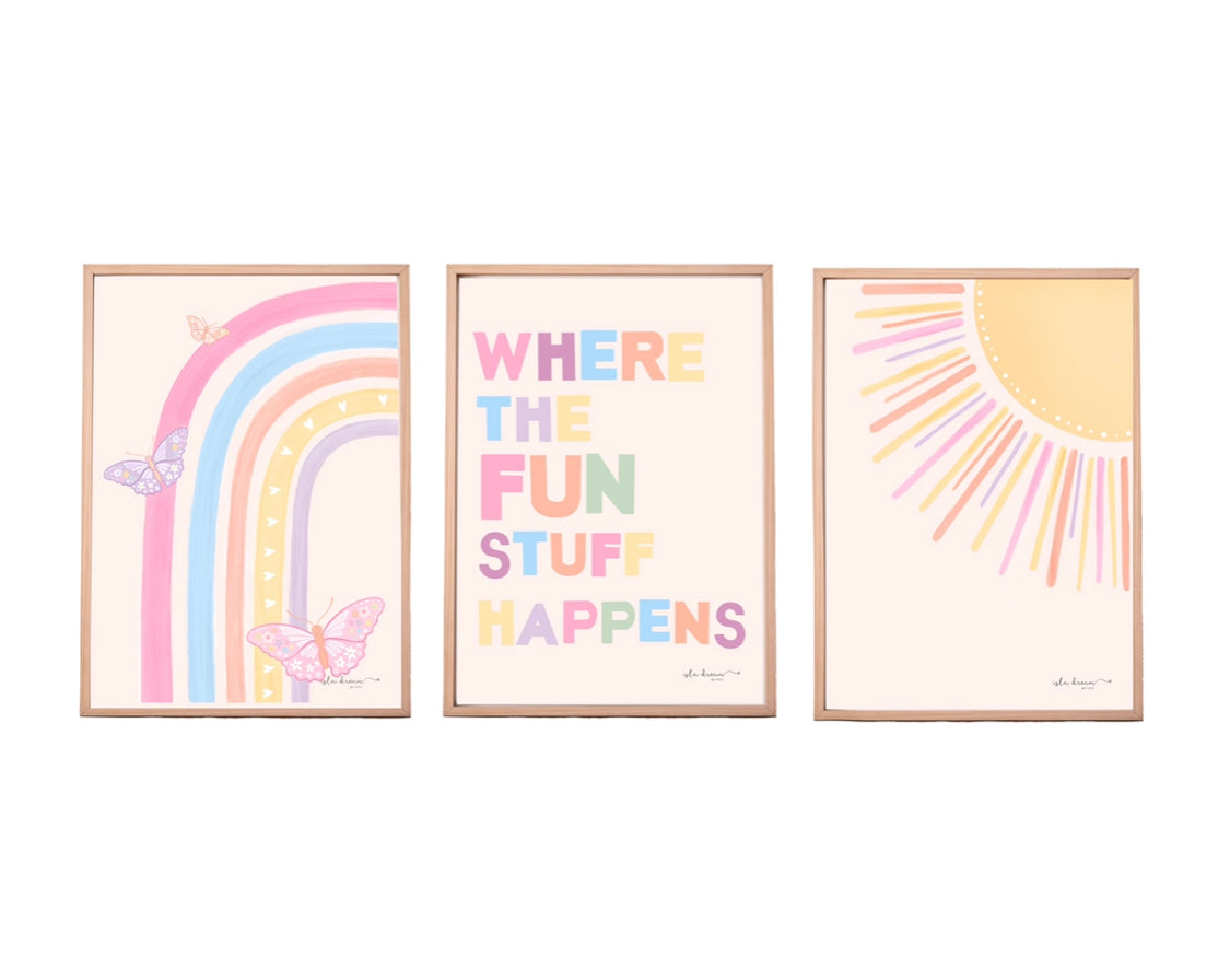 Butterfly Rainbow Print - Pastel