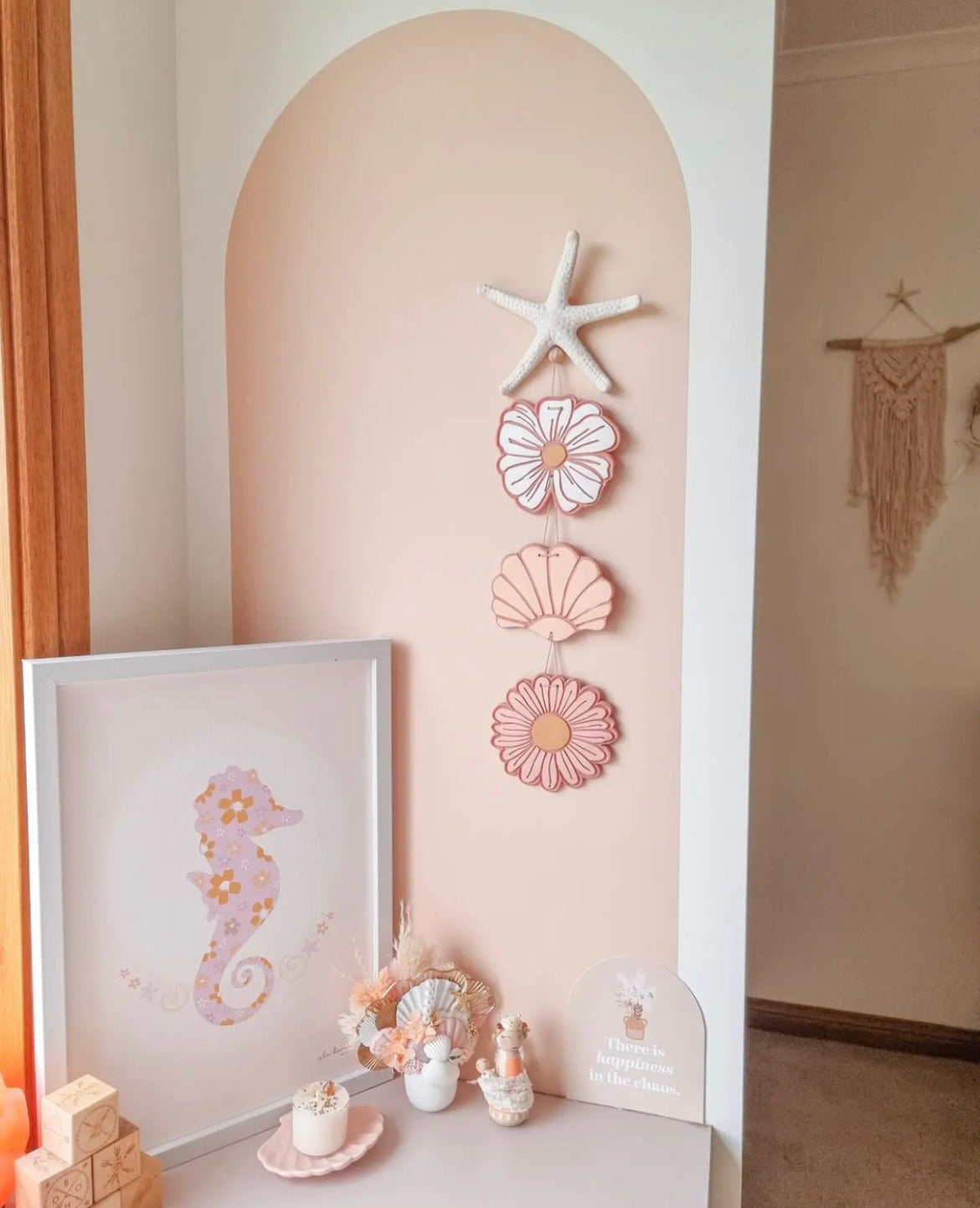 Floral Seahorse Print