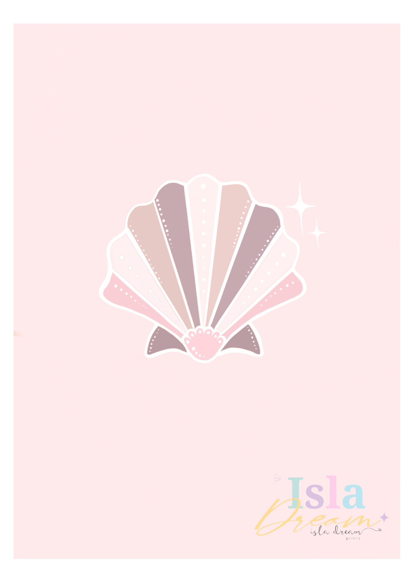 Boho Clam Shell Print - Peach & Pink