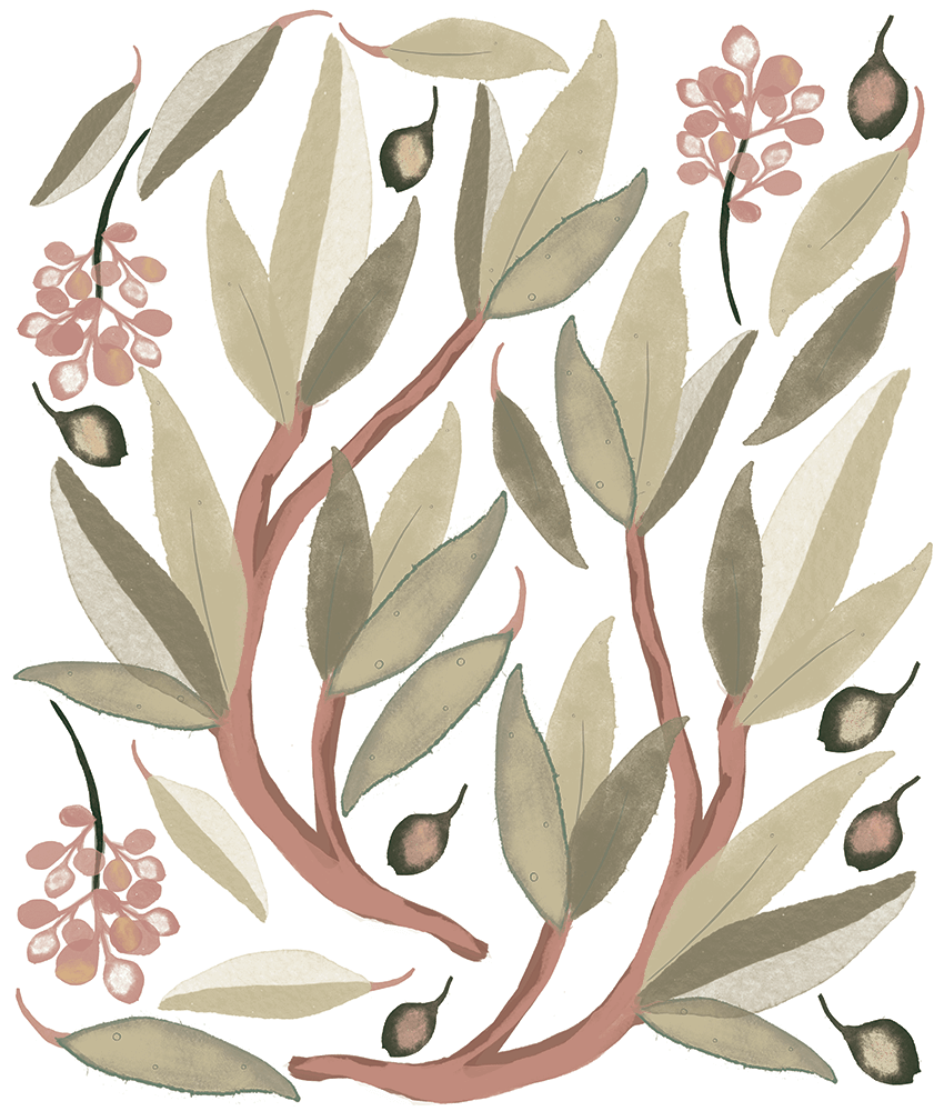 ‘Snowy River’ gum leaves- Fabric Wall Decals - Isla Dream Prints