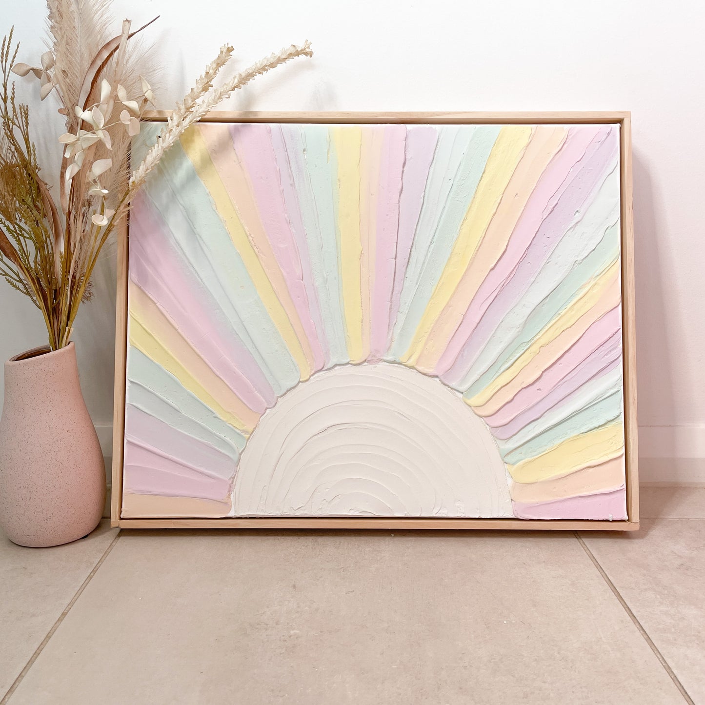 Pastel Sun- Original Textured Artwork On Canvas