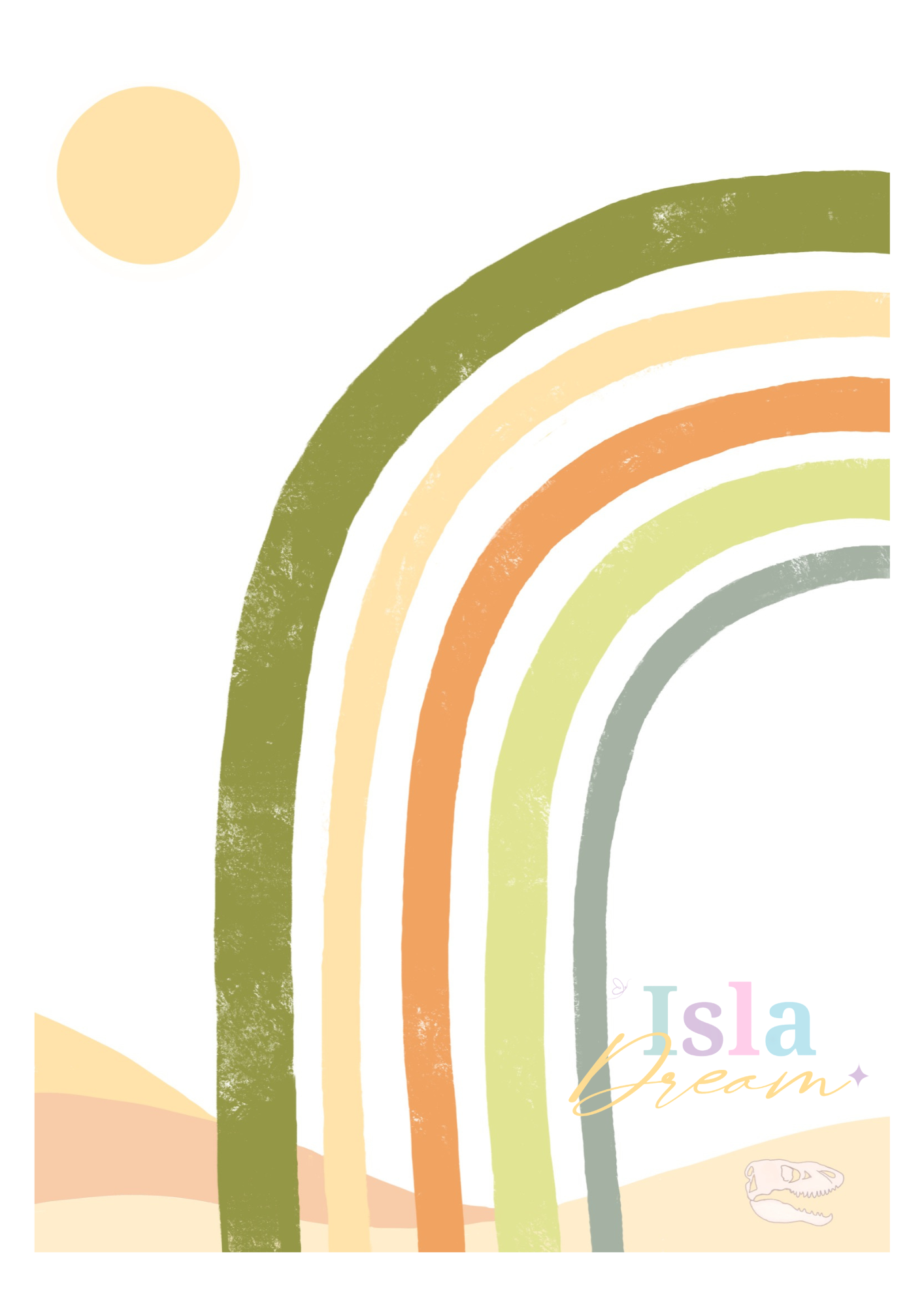 Dinosaur Rainbow Print