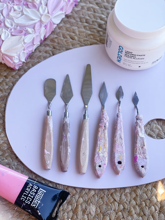 Palette knives for textured art - FREE tutorial