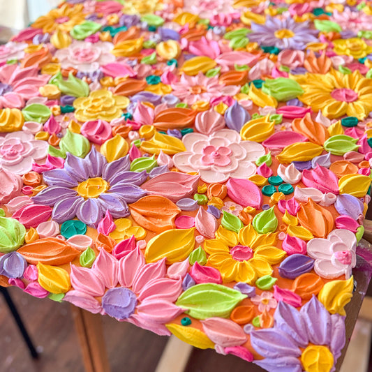 ‘For Sheryl’ - Textured floral art on canvas