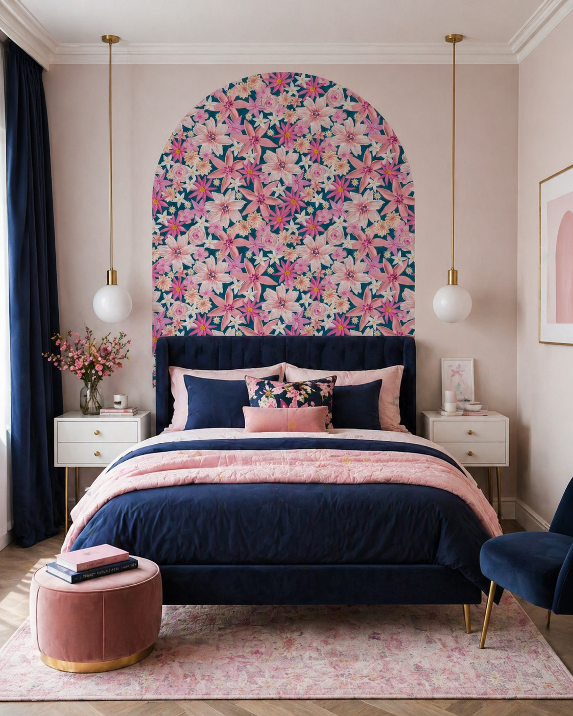 Bloomfield in Navy- Textured Flower Arch
