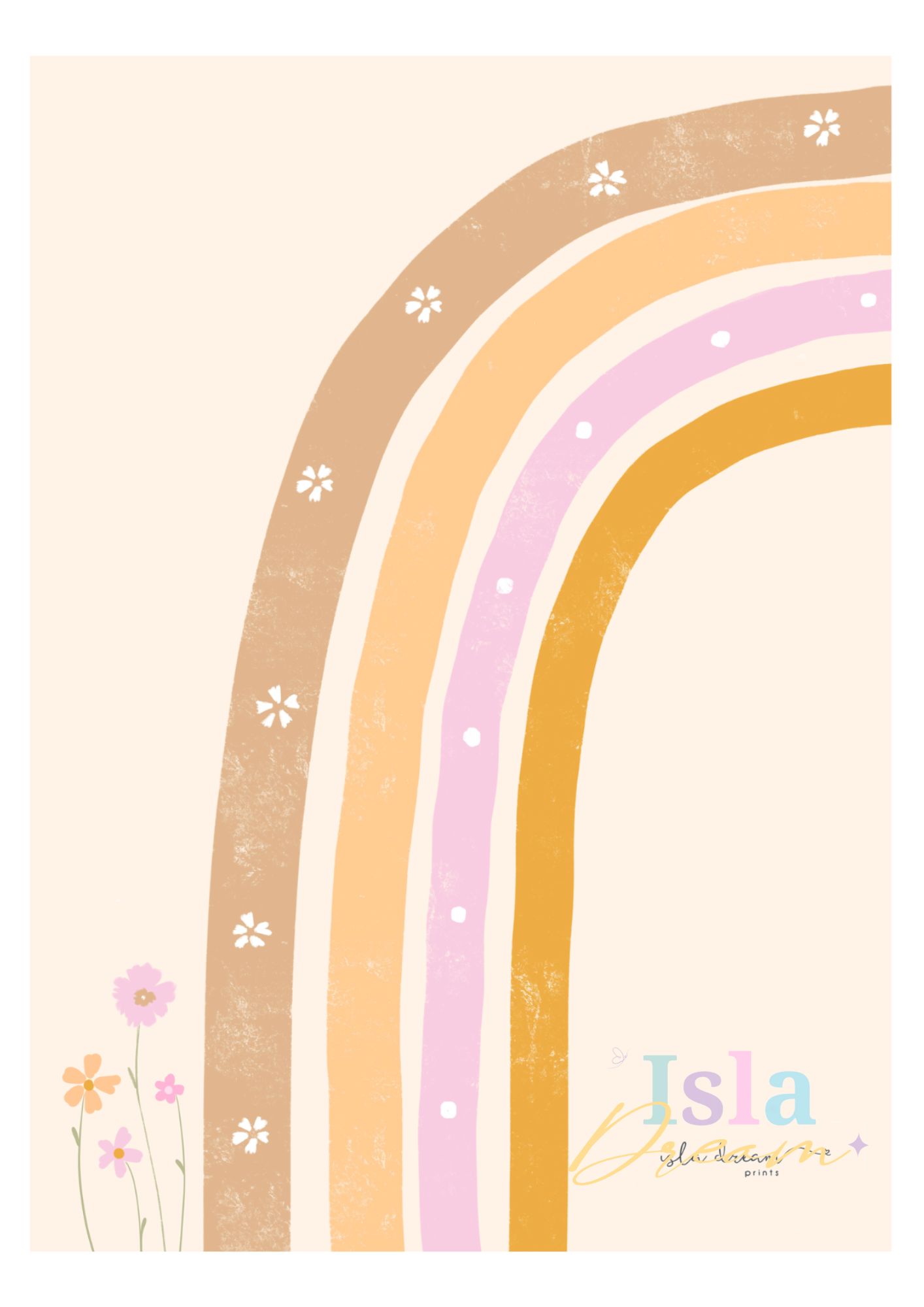 Floral Rainbow Print - Earthy