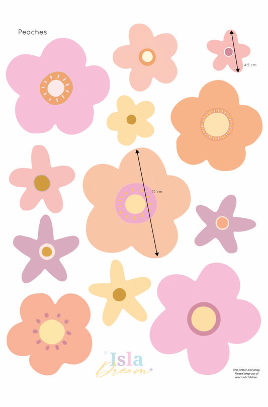 Lorelei Peaches Flower Wall Decals - Mini & Midi