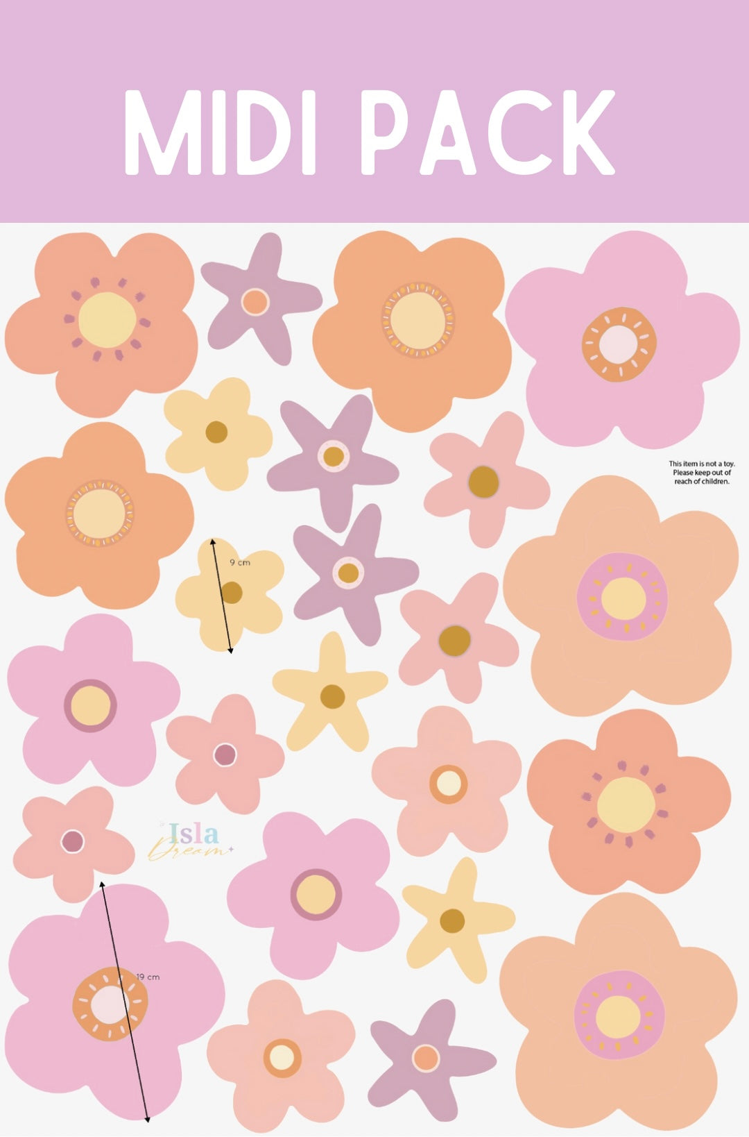 Lorelei Peaches Flower Wall Decals - Mini & Midi