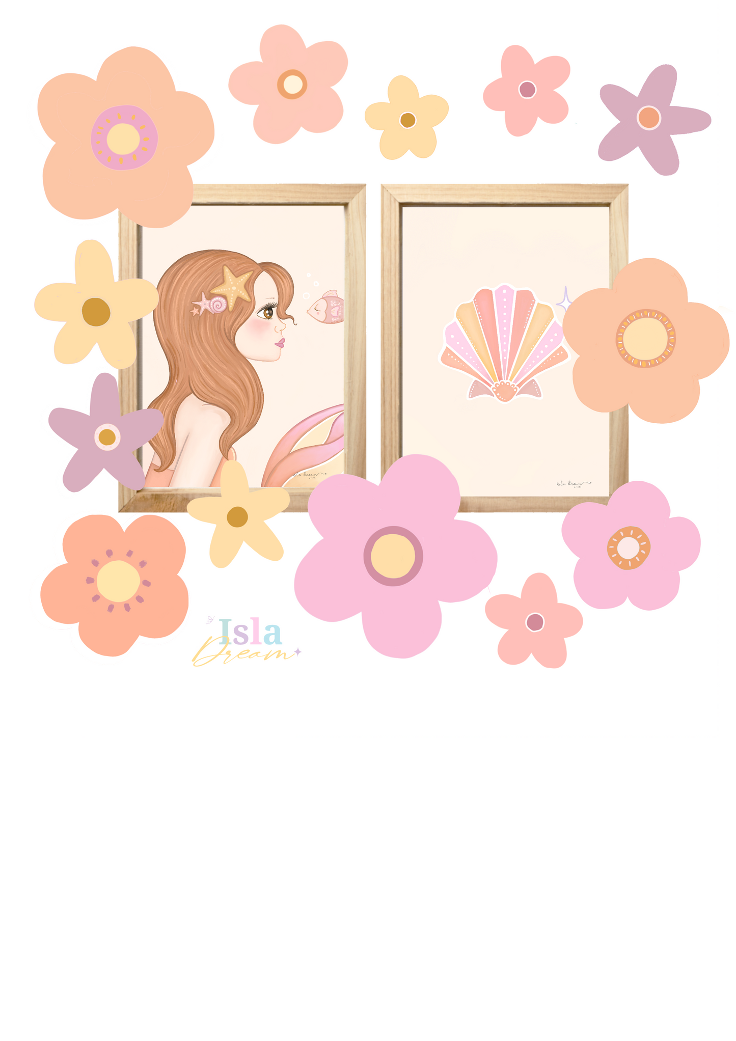 Lorelei Peaches Flower Wall Decals - Mini & Midi