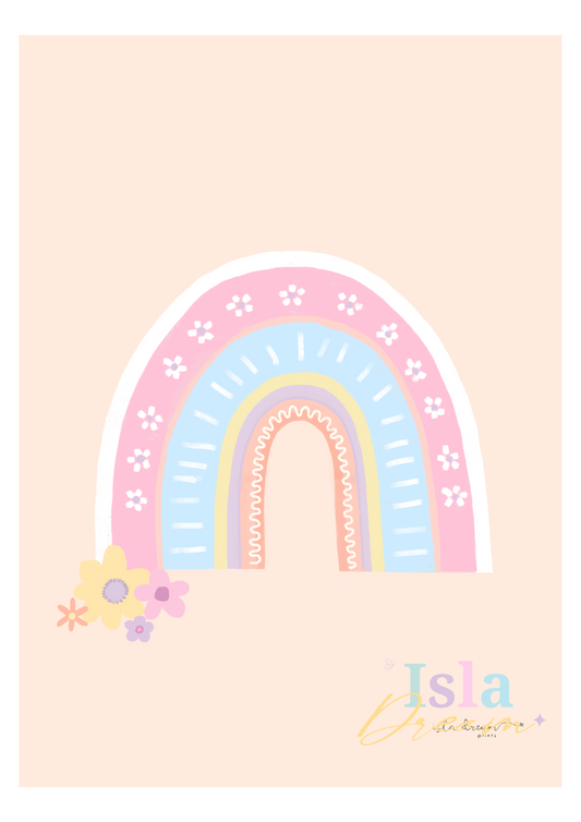 Under the Flower Rainbow Print - Pastel