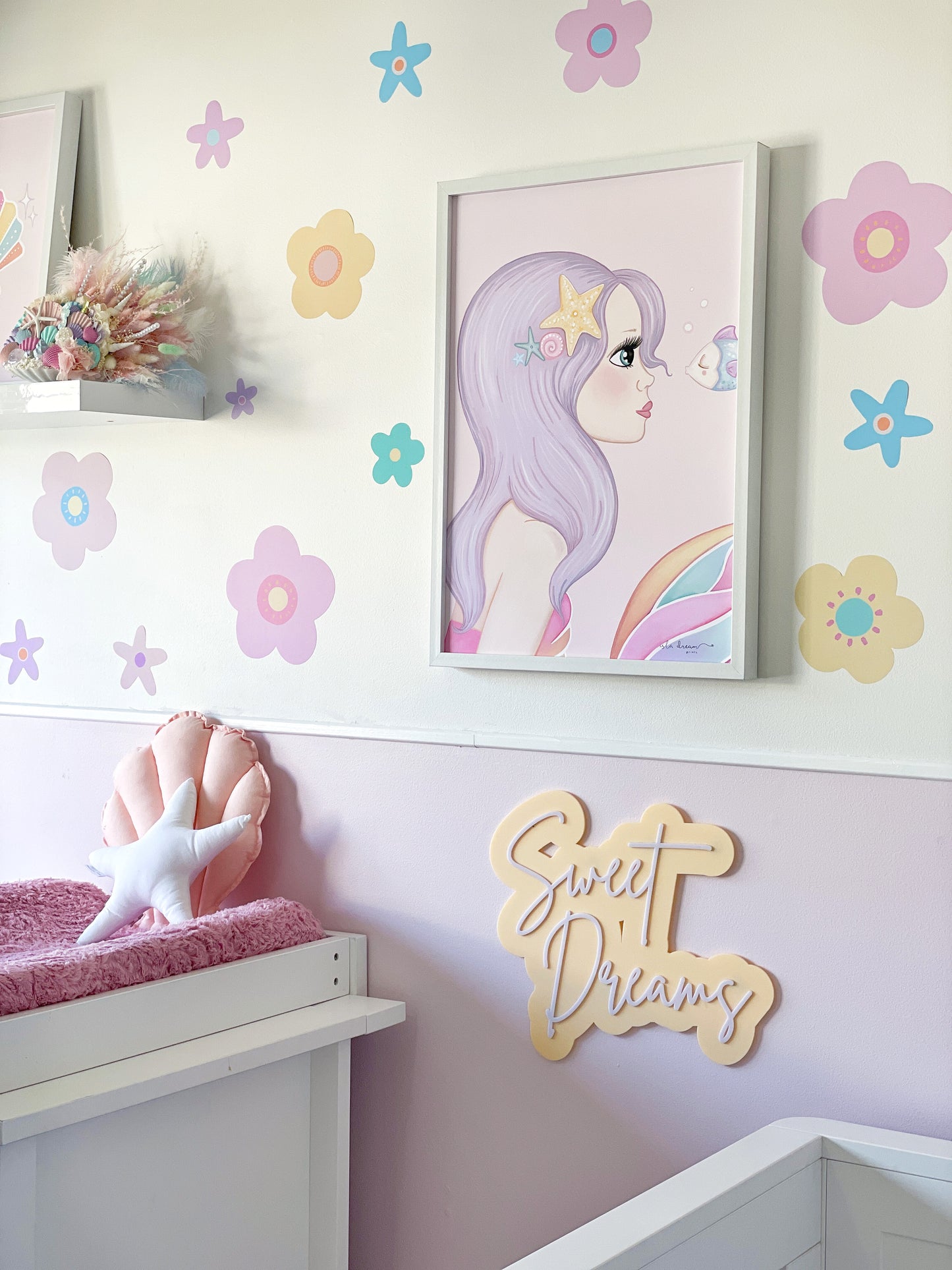 Pastel Rainbow Flower Wall Decals - Mini & Midi
