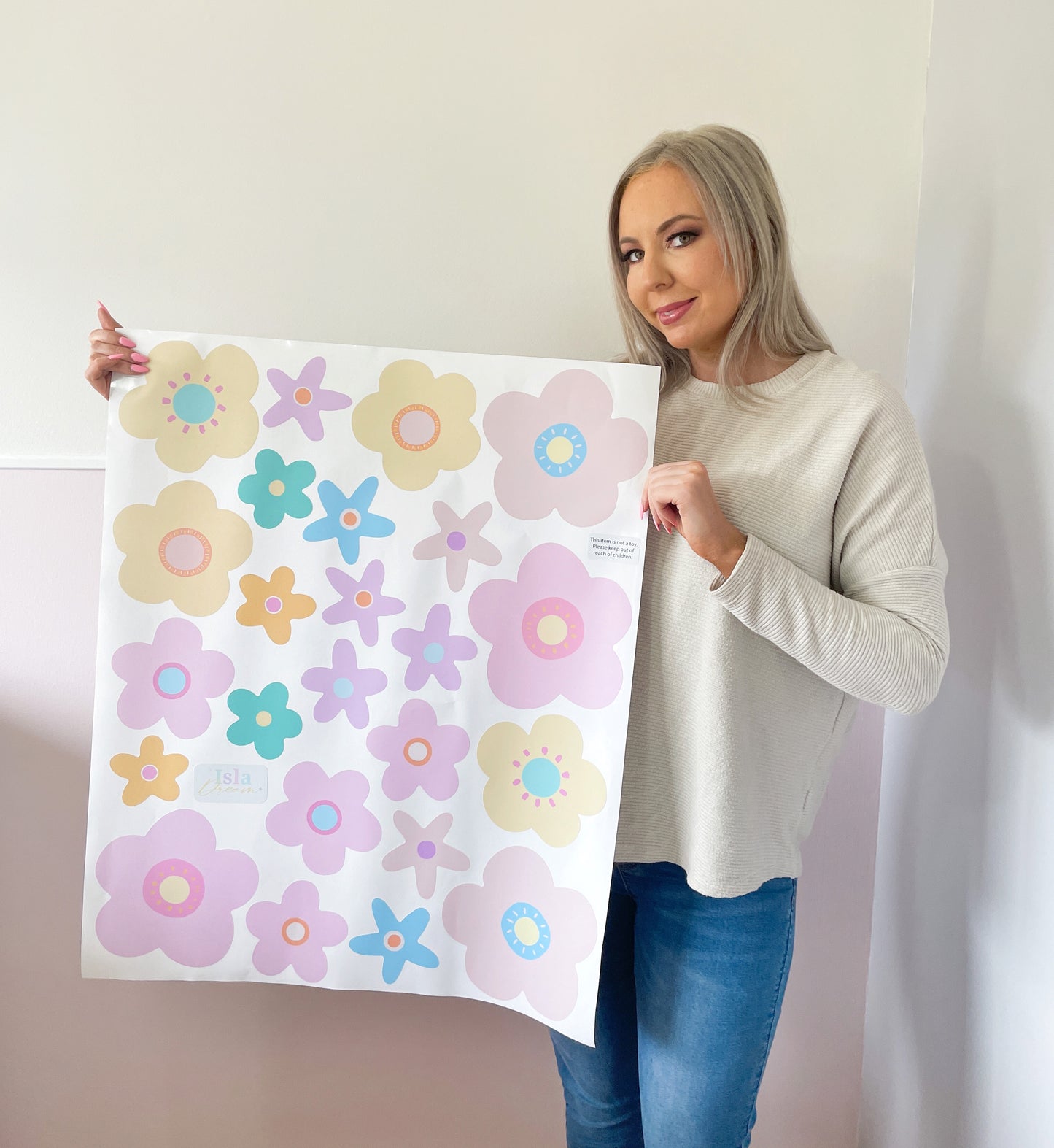 Pastel Rainbow Flower Wall Decals - Mini & Midi