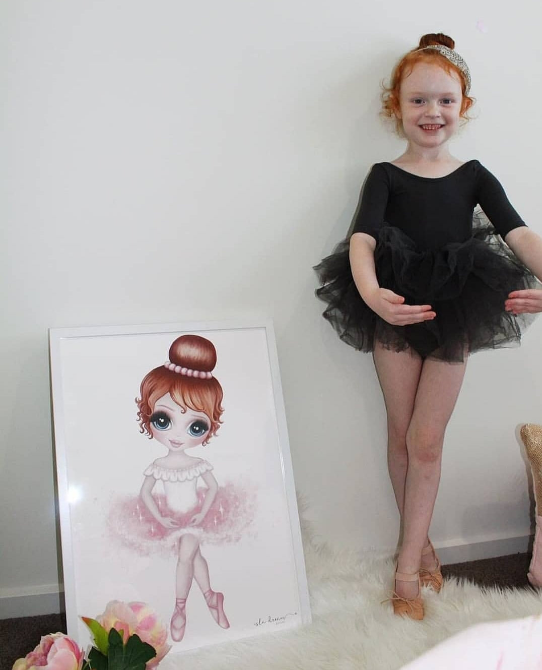 Ruby the ballerina print: available in pink/lilac - Isla Dream Prints