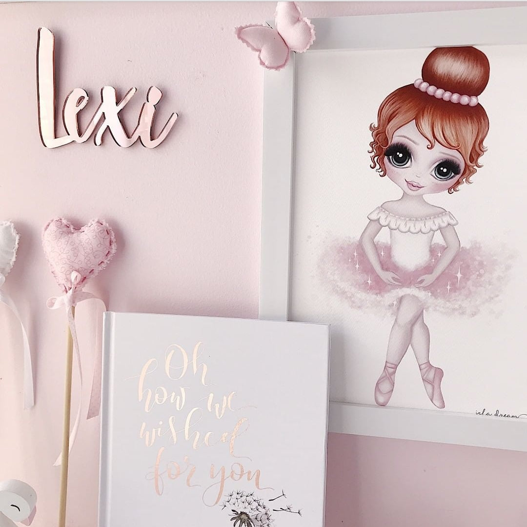 Ruby the ballerina print: available in pink/lilac - Isla Dream Prints