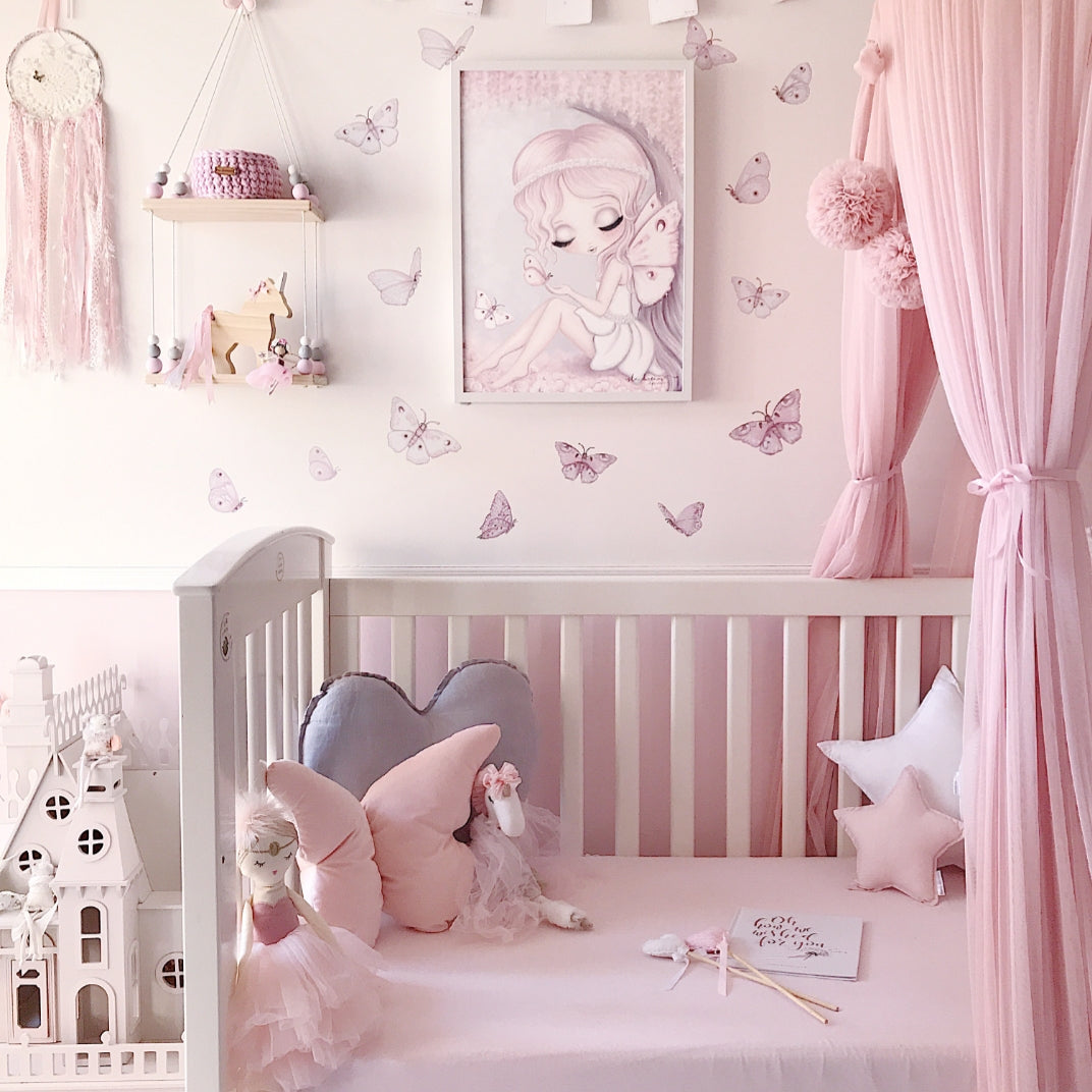 Butterflies ‘Fairy magic.’ Fabric Wall Decals A3 & A2 - Isla Dream Prints