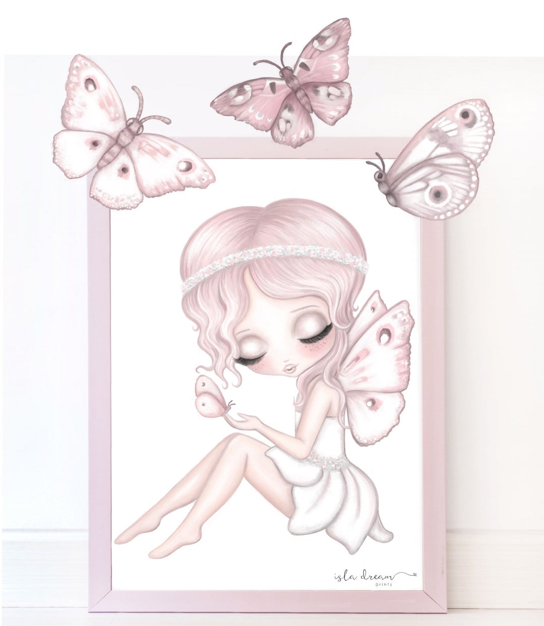 Butterflies ‘Fairy magic.’ Fabric Wall Decals A3 & A2 - Isla Dream Prints