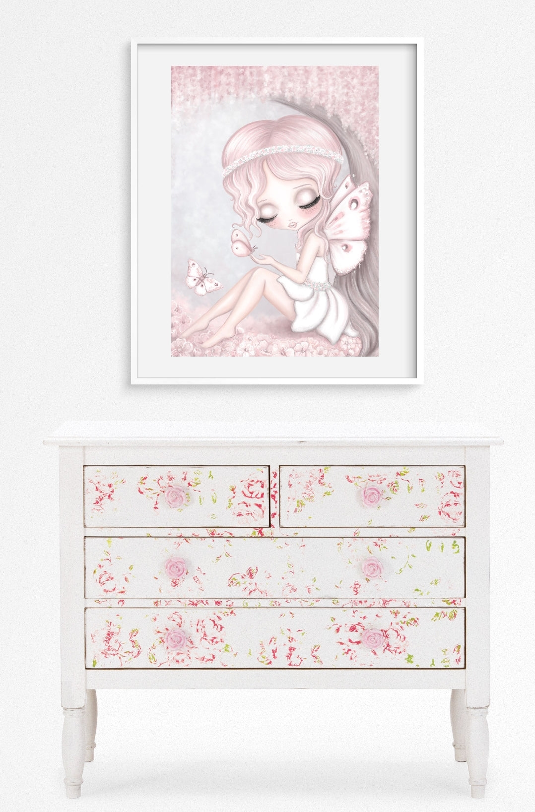 Grace the butterfly fairy print: full background - Isla Dream Prints