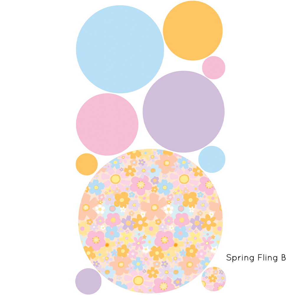Spring Fling Flower Uber Circles Wall Decals